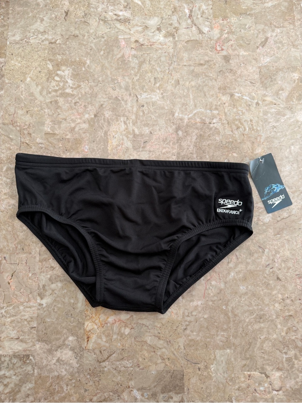 New Speedo Men's Swimsuit Brief Endurance+ Black Size 36